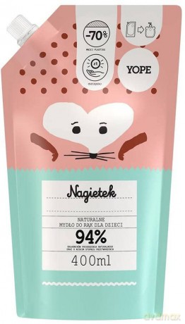 YOPE Naturalne Mydło do rąk dla dzieci - NAGIETEK - zapas 400 ml