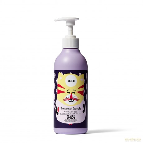 YOPE Naturalny Żel pod prysznic dla dzieci - ŻURAWINA i LAWENDA 400 ml