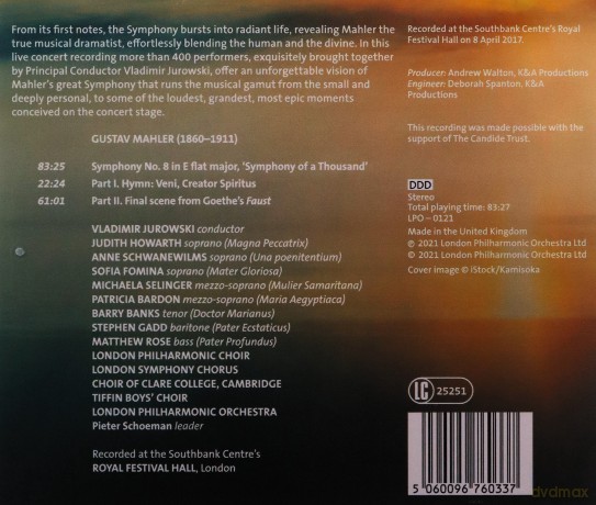 London Philharmonic Orchestra Jurowski Howarth Schwanewilms: Jurowski Conducts Mahler's Symphony No 8 [CD]