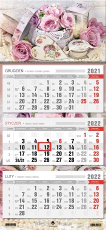 Kalendarz 2022 trójdzielny Róże [KALENDARZ]