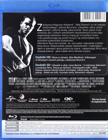 Tożsamość Bourne'a / Krucjata Bourne'a / Ultimatum Bourne'a Pakiet [3xBlu-Ray]