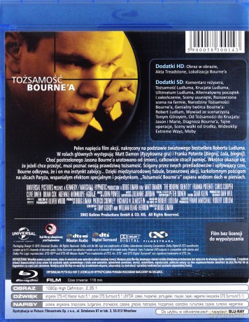Tożsamość Bourne'a / Krucjata Bourne'a / Ultimatum Bourne'a Pakiet [3xBlu-Ray]