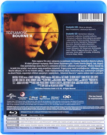 Tożsamość Bourne'a / Krucjata Bourne'a / Ultimatum Bourne'a Pakiet [3xBlu-Ray]