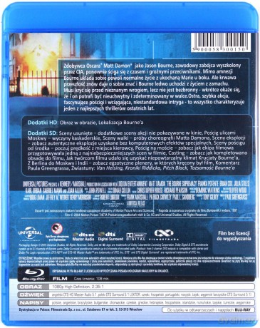 Tożsamość Bourne'a / Krucjata Bourne'a / Ultimatum Bourne'a Pakiet [3xBlu-Ray]
