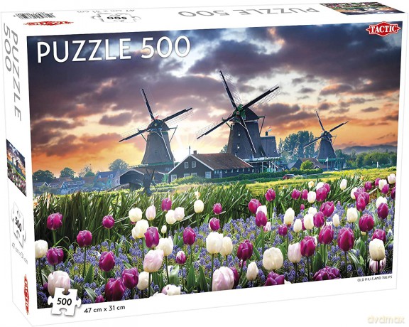 TACTIC 500 el. Landscape Old Mills and Tulips [PUZZLE]