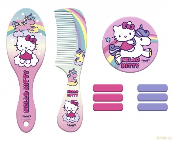 Zestaw akcesoriów do włosów w kosmetyczce Hello Kitty 10 elementów HK50104