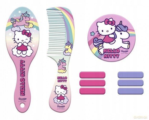 Zestaw akcesoriów do włosów w kosmetyczce Hello Kitty 10 elementów HK50104