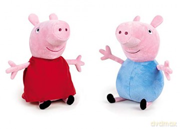 Świnka Peppa Pluszowa Peppa w satynowej sukience i George 31 cm