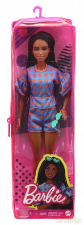 Lalka Barbie w niebieskiej sukience w serduszka