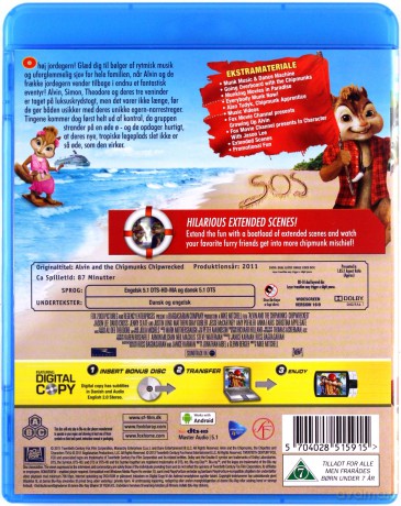 Alvin and the Chipmunks: Chipwrecked (Alvin i wiewiórki 3) [Blu-Ray]+[DVD]