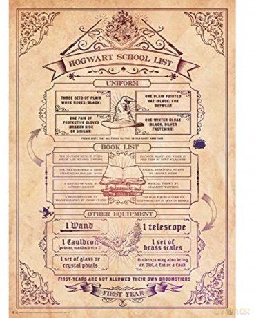 HARRY POTTER - Poster School list (91.5x61)
