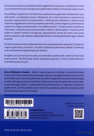 Kontrola zarządcza w jednostkach sektora finansów publicznych w praktyce - Anna Wójtowicz-Dawid [KSIĄŻKA]