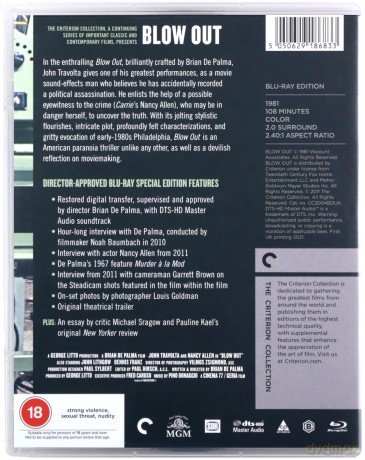 Blow Out (Wybuch) (Criterion Collection) [Blu-Ray]