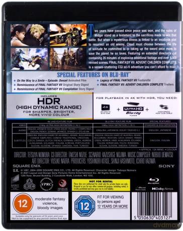 Final Fantasy VII: Advent Children [Blu-Ray 4K]+[Blu-Ray]