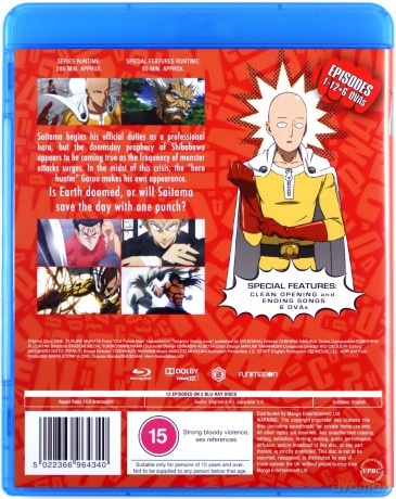 One Punch Man Season 2 (Episodes 1-12 + 6 OVAs) [2xBlu-Ray]