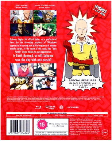 One Punch Man Season 2 (Episodes 1-12 + 6 OVAs) [2xBlu-Ray]