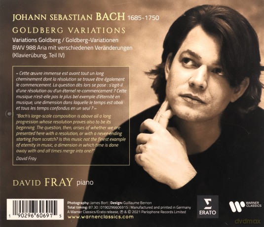 David Fray: Bach: Goldberg Variations Bwv 988 [CD]