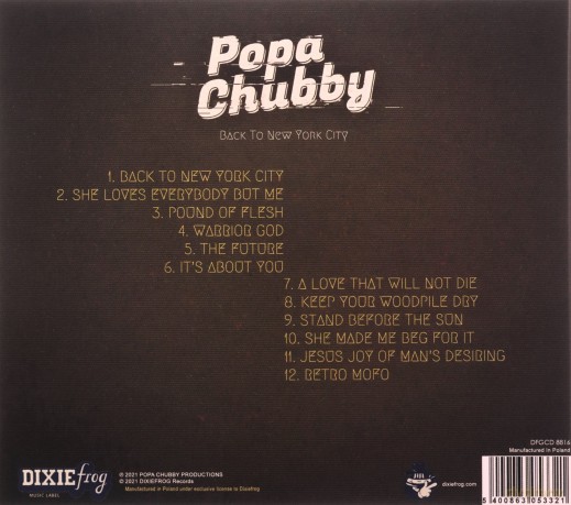 Popa Chubby: Back To New York City [CD]