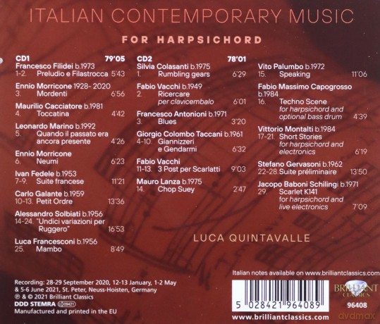 Luca Quintavalle: Italian Contemporary Music For Harpsichord [2CD]
