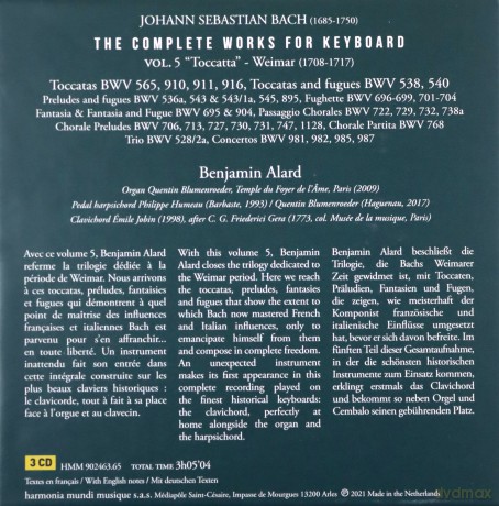 Bach: The Complete Works For Keyboard Vol 5 Alard [3CD]