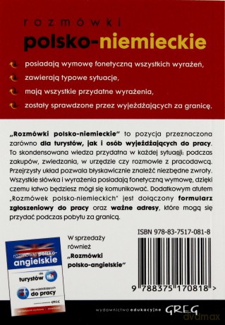 Rozmówki Polso-Niemieckie Dla Turystów Dla Wyjeżdżających Do Pracy [KSIĄŻKA]
