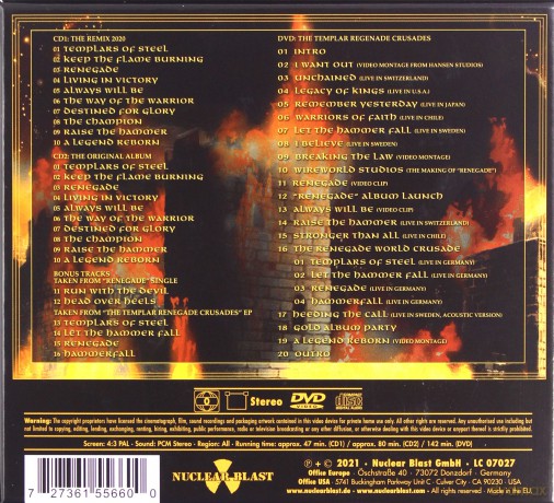 Hammerfall: Renegade 2.0 20 Year Anniversary [DVD] [2CD]