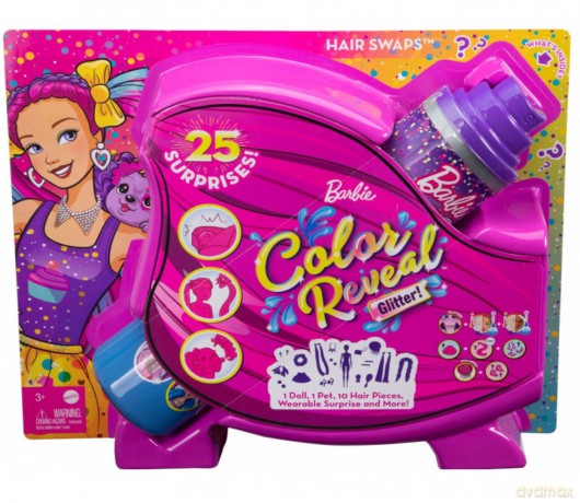 Lalka Barbie Color Reveal Imprezowe stylizacje różowe włosy