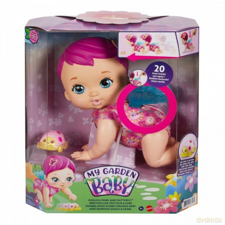 Lalka My Garden Baby Raczkujący Bobasek-Motylek różowa