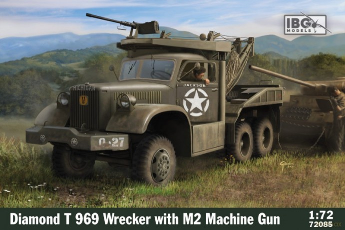 Model plastikowy Diamond T 969 Wrecker z karabinem maszynowym M2 i dodatkowym zestawem PE