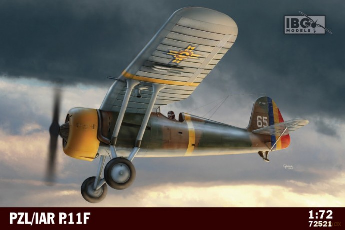 Model plastikowy PZL/IAR P.11F rumuński myśliwiec