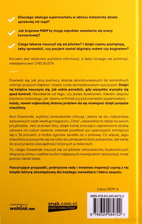 Potęga checklisty Jak zrobić coś lepiej - Atul Gawande [KSIĄŻKA]
