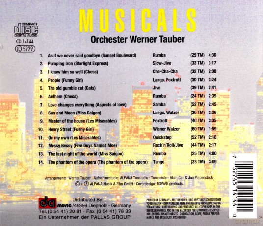 Werner Orchester Tauber: Musicals [CD]