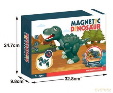 Dinozaur magnetyczny 7 elementów [KLOCKI]