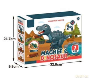Dinozaur magnetyczny 7 elementów [KLOCKI]