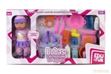 Lalka Bobas Edu&Fun z akcesoriami do kąpieli 28 cm