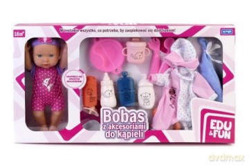 Lalka Bobas Edu&Fun z akcesoriami do kąpieli 36 cm
