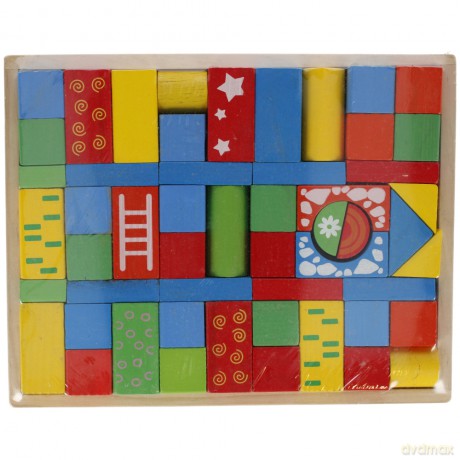 Klocki drewniane 53 elementy