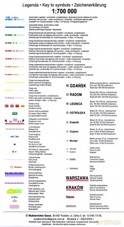 Polska. Mapa 1:700 000 wyd. foliowane - Opracowanie zbiorowe