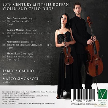 Gaudio, Fabiola /Simonacci, Marco: 19th Century Mitteleuropean Violin And Cello Duos [CD]