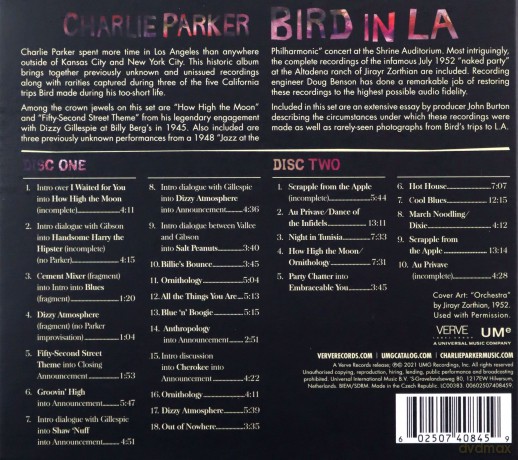 Charlie Parker: Bird In L.A. (RSD 2021) [2CD]