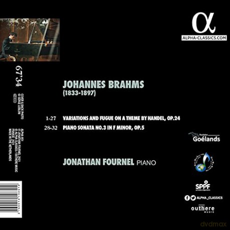 Jonathan Fournel: Brahms: Piano Sonata No. 3, Handel Variations [CD]