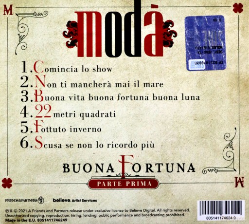 Moda': Buona Fortuna Parte 1 [CD]