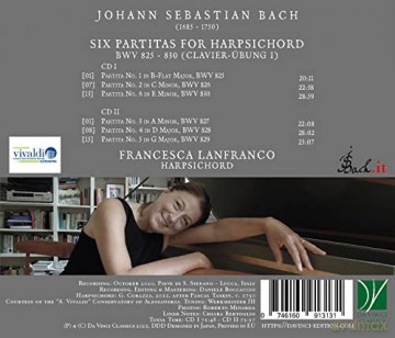 Francesca Lanfranco: Six Partitas For Harpsichord Bwv 825-830 (Clavier-ÜBung I) [CD]