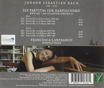 Francesca Lanfranco: Six Partitas For Harpsichord Bwv 825-830 (Clavier-ÜBung I) [CD]