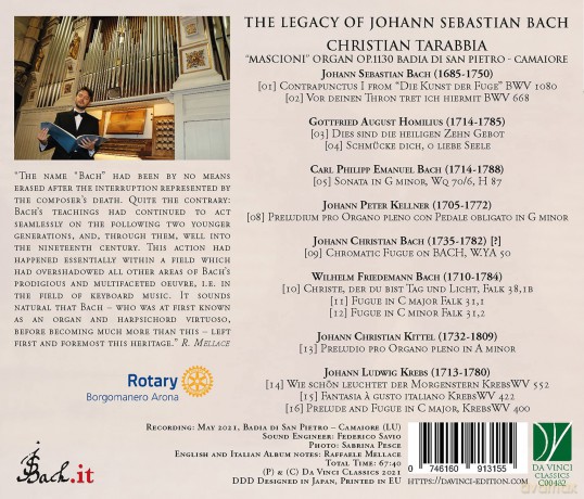 Tarabbia, Christian: The Legacy Of Johann Sebastian Bach [CD]