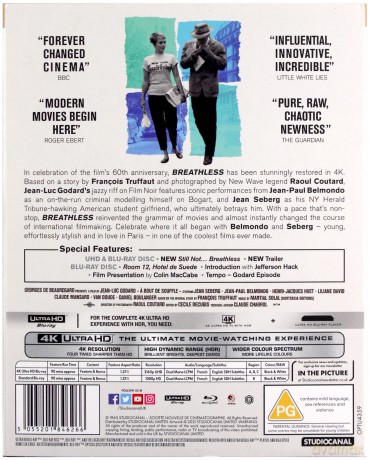 Breathless (60th Anniversary) (Do utraty tchu) [Blu-Ray 4K]+[Blu-Ray]