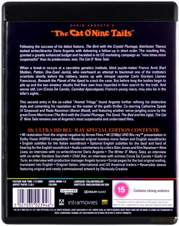 The Cat O Nine Tails (1971) (Kot o dziewięciu ogonach) [Blu-Ray 4K]