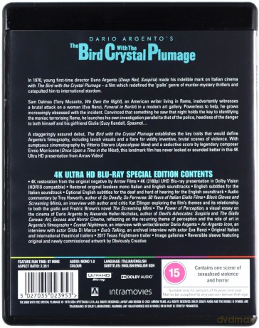 The Bird With The Crystal Plumage (1970) (Ptak o kryształowym upierzeniu) [Blu-Ray 4K]