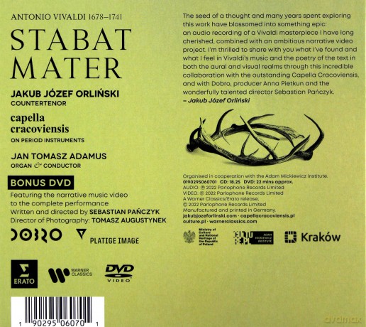 Józef Orliński Cappella Cracoviensis: Vivaldi: Stabat Mater [DVD]+[CD]