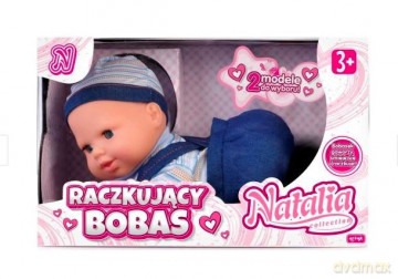Lalka Natalia bobas raczkujący niebieski